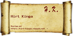 Hirt Kinga névjegykártya